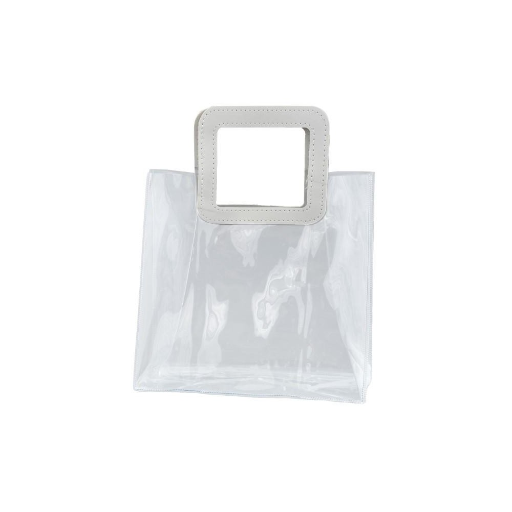 BUSTA PVC CON MANICO IN PELLE H24X28X13